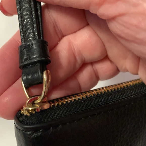 Coach Black Pebbled Leather Wristlet - Picture 3 of 10